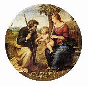 RAFFAELLO Sanzio Hl. Familie unter einer Palme, Tondo painting